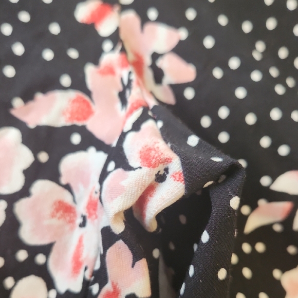 Jules & Leopold Black Polka Dot Pants with Pink Floral Accents Sz SM - Picture 5 of 13